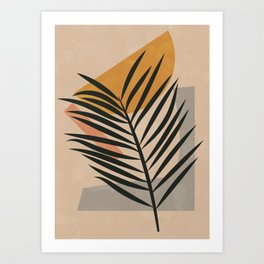 Palm Boho Plant, Abstract Palm Tree Leaf Art Print