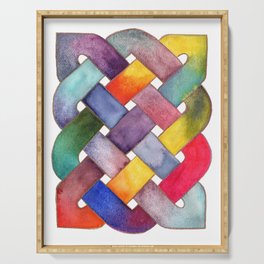 Rainbow Celtic Knot Abstract Pattern Serving Tray