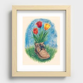 Flower Shoe Recessed Framed Print