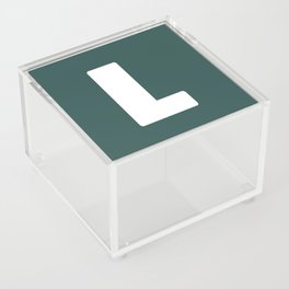 L (White & Dark Green Letter) Acrylic Box
