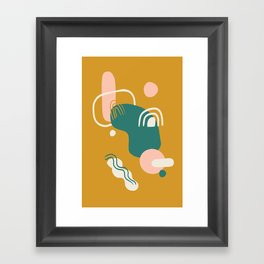 Abstract Party in Gold Framed Art Print