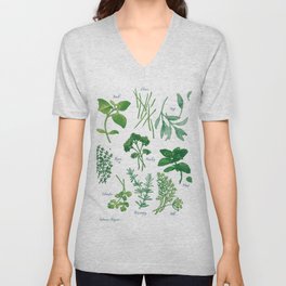 Kitchen Herbs V Neck T Shirt