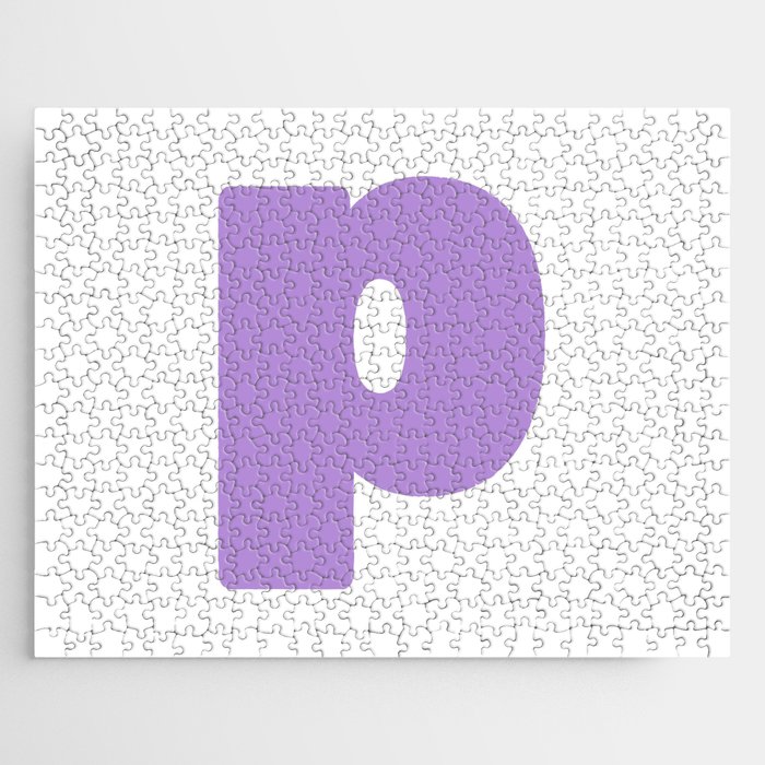 p (Lavender & White Letter) Jigsaw Puzzle