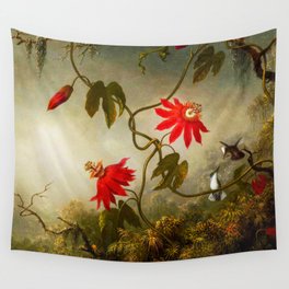 Midnight Passion Flower in a Jungle Wall Tapestry