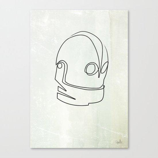One line Iron Giant Canvas Print