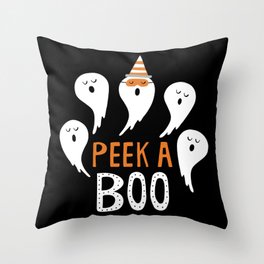 Peek A Boo Ghosts Throw Pillow