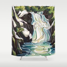 Winter Waterfalls Shower Curtain
