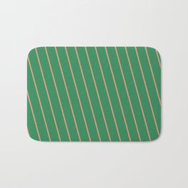 [ Thumbnail: Dark Salmon & Sea Green Colored Lines Pattern Bath Mat ]