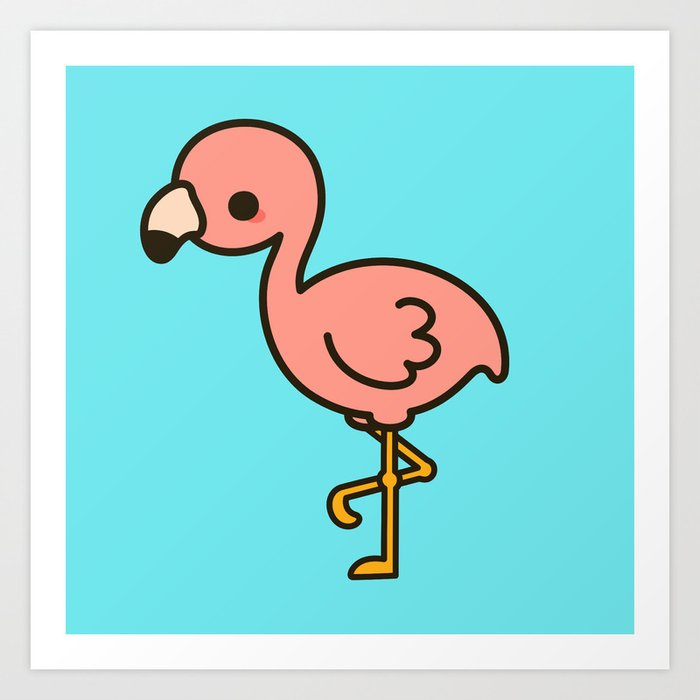 Cute flamingo Art Print by peppermintpopuk