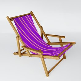 [ Thumbnail: Dark Violet, Plum & Coral Colored Stripes/Lines Pattern Sling Chair ]