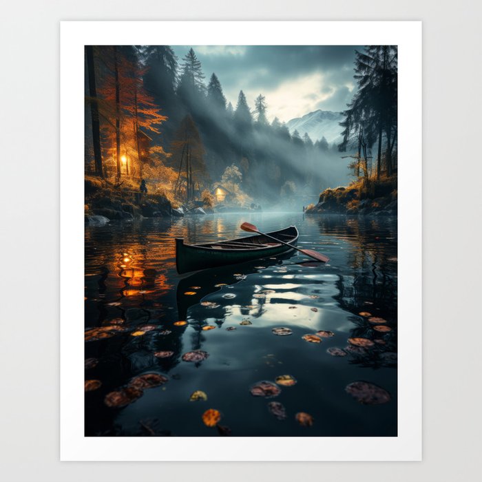 Enchanting Reflections: Nature's Beauty on Nocturnal Waters Art Print