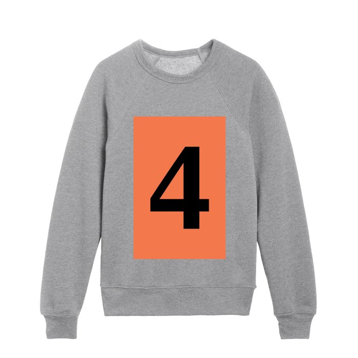 4 (BLACK & CORAL NUMBERS) Kids Crewneck