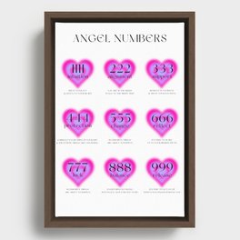 Pink and Purple Angel Numbers Framed Canvas