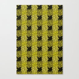 Yellow Gingham with Flowers Canvas Print