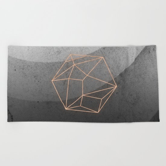 Geometric Solids on Marble Beach Towel