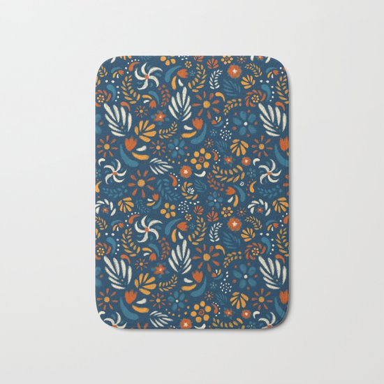 A Field of Chalk Flowers Bath Mat