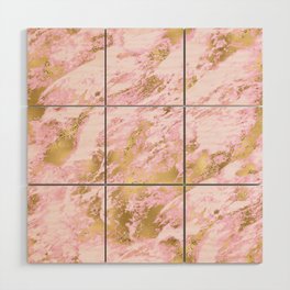 Pink & Gold Marble 06 Wood Wall Art