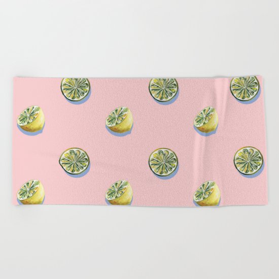 Lemon Pattern Beach Towel
