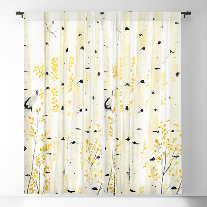 Birch Trees Blackout Curtain By Mellyterpening Society6 Birch Trees Blackout Curtain