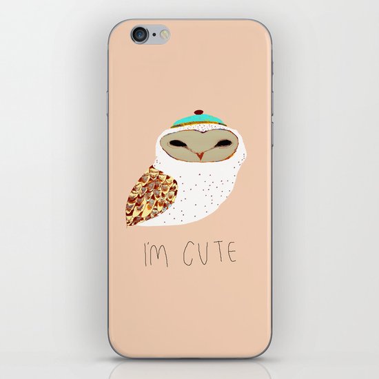 i'm cute owl illustration iPhone Skin