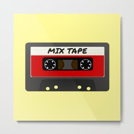 Red Mix Tape Metal Print