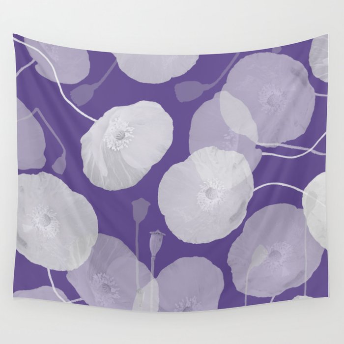 Ultra Violet Floral Abstract. Pantone Color of the Year 2018 Wandbehang