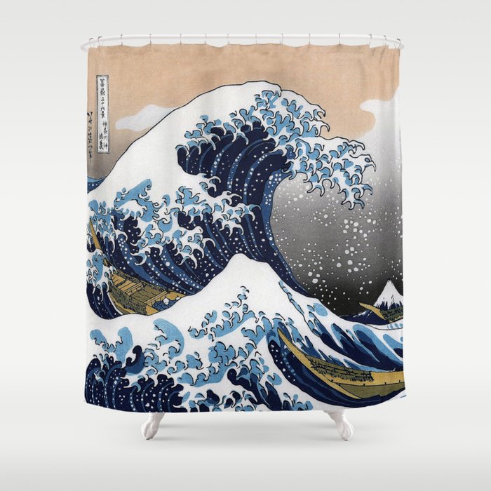 Hokusai , “ The Great Wave off Kanagawa ” Shower Curtain