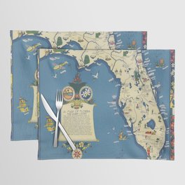A map of Florida for garden lovers-Old vintage map Placemat
