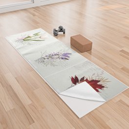 Living Flowers Tryptych Yoga Towel