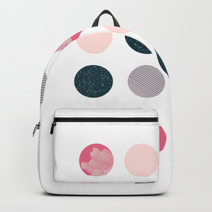 Modern dots, cloud polka, pink print Backpack