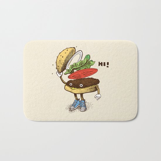 Burger Greeting Bath Mat