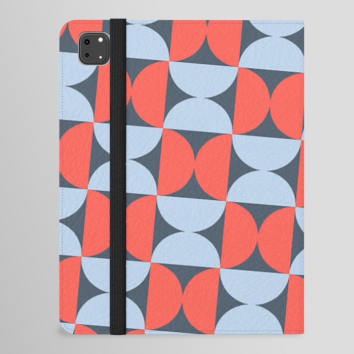 Red and Blue Mid Century Geometric Pattern Red and Blue Retro Pattern Red and Blue Abstract Pattern iPad Folio Case