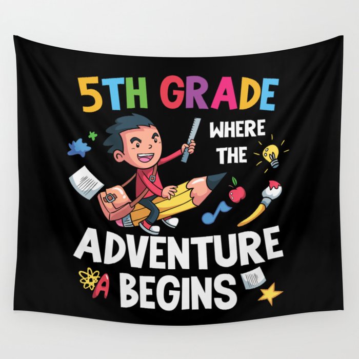 5th Grade Where The Adventure Begins Wall Tapestry