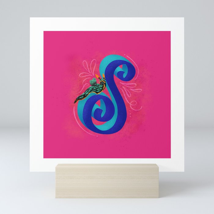 Aquatic Alphabet: Sea Slug Mini Art Print