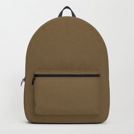 Dark Autumn Brown Solid Color Pairs PPG Seasoned Acorn PPG1096-7 - All One Single Shade Hue Colour Backpack