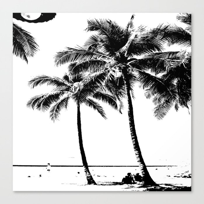 Society6 ケース Black and White Palm Tree with Hawaii Summer Black and White Palm Tree with Hawaii Summer Sea Beach