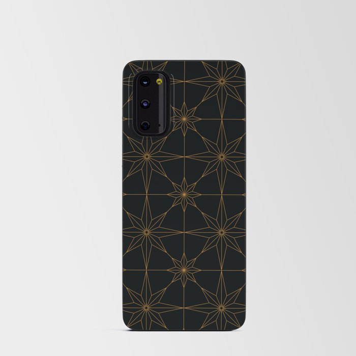 Dark Gold Stars tile pattern. Geometric ornament. Digital Illustration Background. Android Card Case