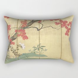 Maple Tree Japanese Edo Period Six-Panel Gold Leaf Screen Rectangular Pillow