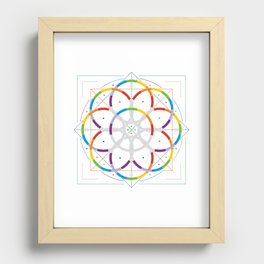 Kaleidoscope Mandala Geometric Pattern Recessed Framed Print