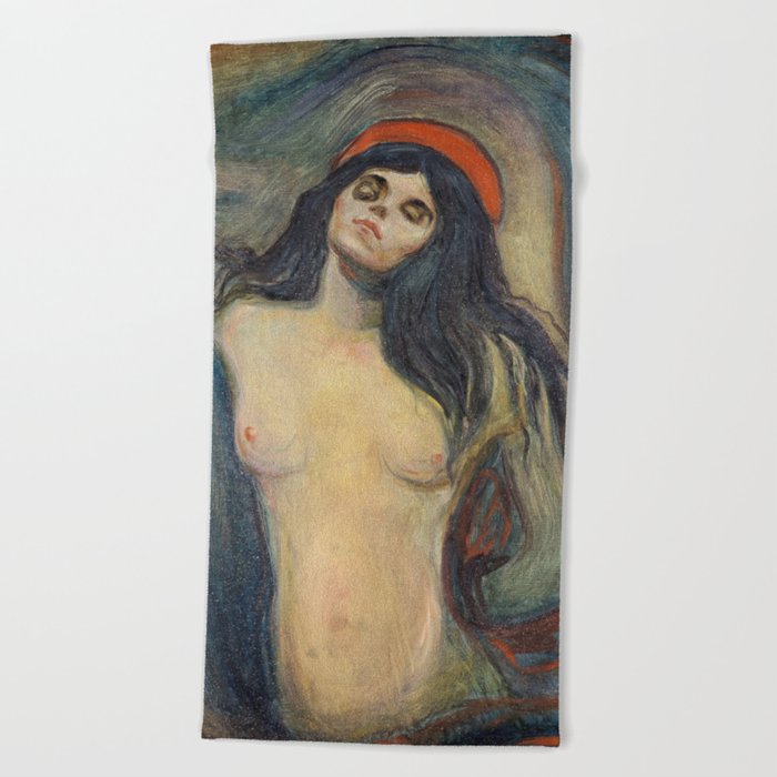 Madonna by Edvard Munch Beach Towel