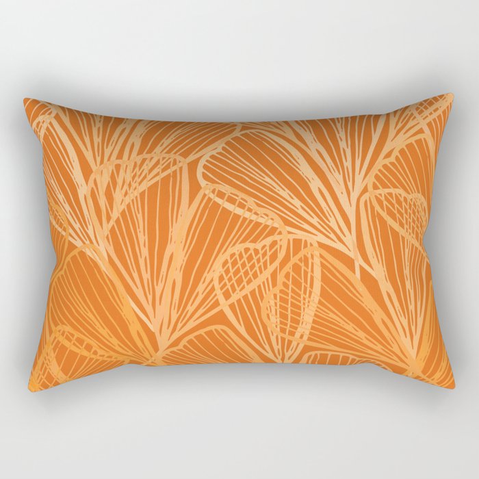 Modern Garden in Orange Rectangular Pillow