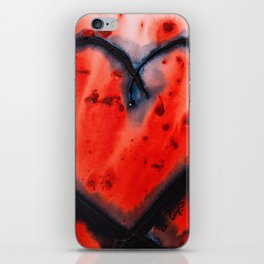 Beautiful Mess - Big Red Love Heart Art iPhone Skin