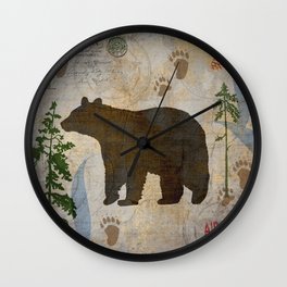POSTCARD BEAR Wall Clock