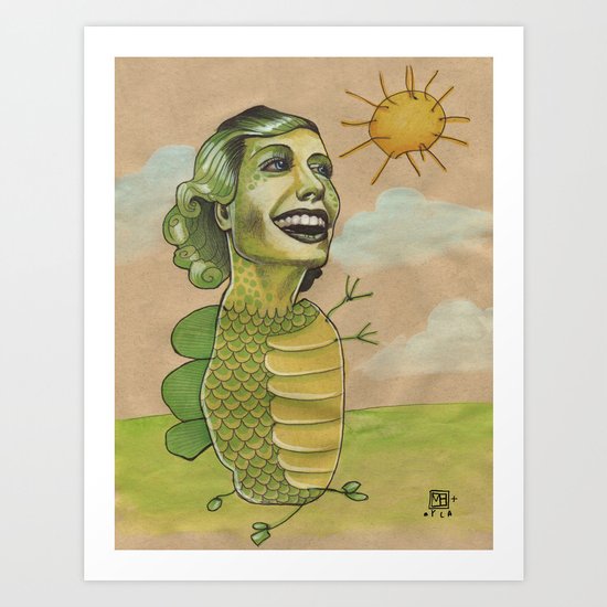 SUNSHINE DINO Art Print