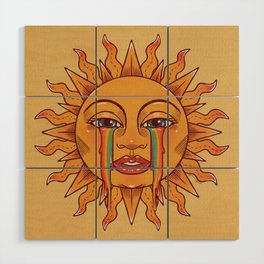 Sad Sun Wood Wall Art