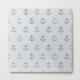 Stormy Nautical Pattern 1 Metal Print