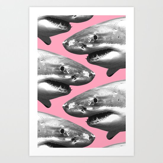 Shark pattern Art Print