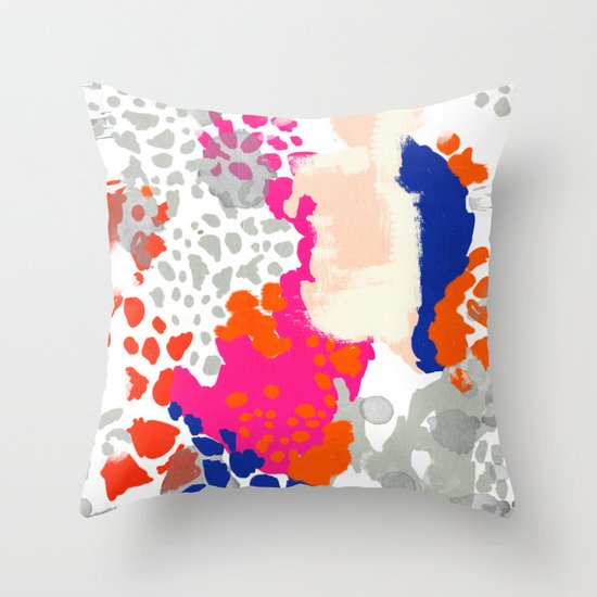 Mica - bright happy abstract painting trendy color palette modern home decor nursery art Throw ...