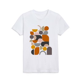 Contemporary Shapes 9 in Terracotta and Gray Kids T Shirt