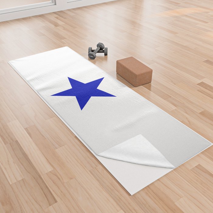 BLUE STAR WITH WHITE SHADOW. Yoga Towel